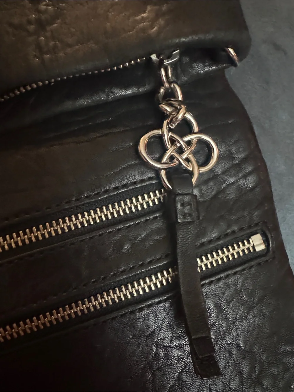 Stella & Dot Black Leather Chain Strap Crossbody Bag